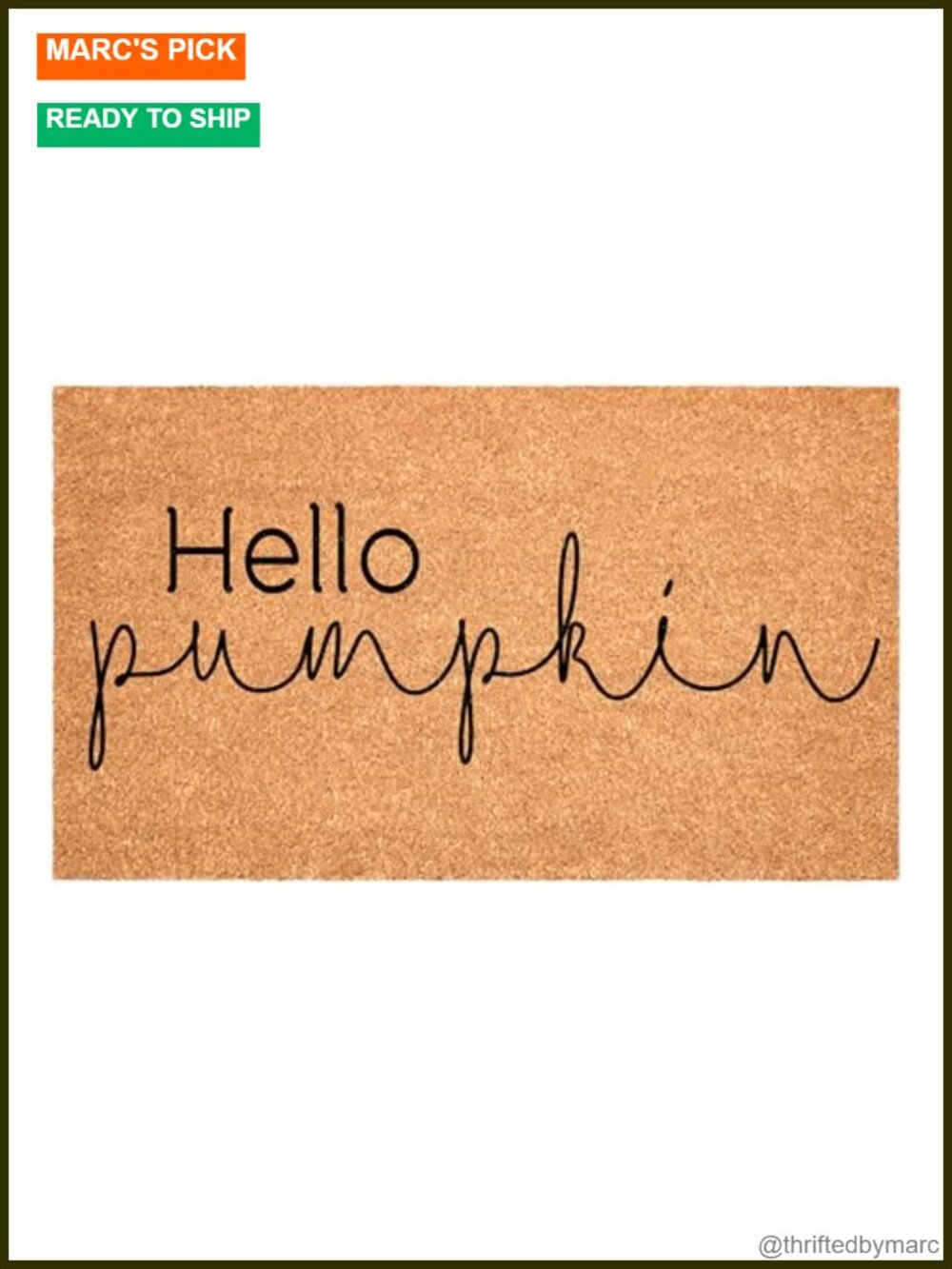Coir Hello Pumpkin Doormat 24 x 48 Rectangular Outdoor